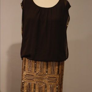 Short silk and sequence party dress